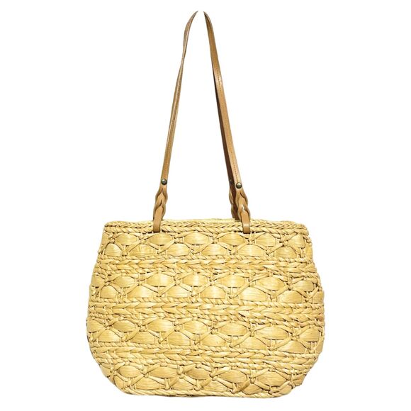 Vintage Woven Straw Tote Wicker  Handbag - Picture 2 of 12